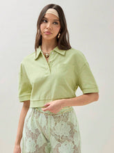 Women's Summer Casual Solid Color Cropped Shirt